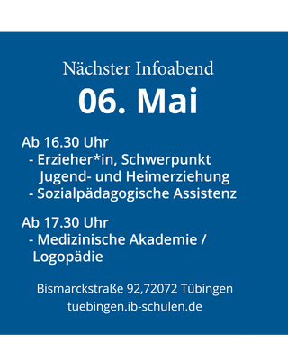 Der Infoabend am 06. Mai informiert über Erzieher*innen, Sozialpädagogische Assistenz und Logopädie in Tübingen.