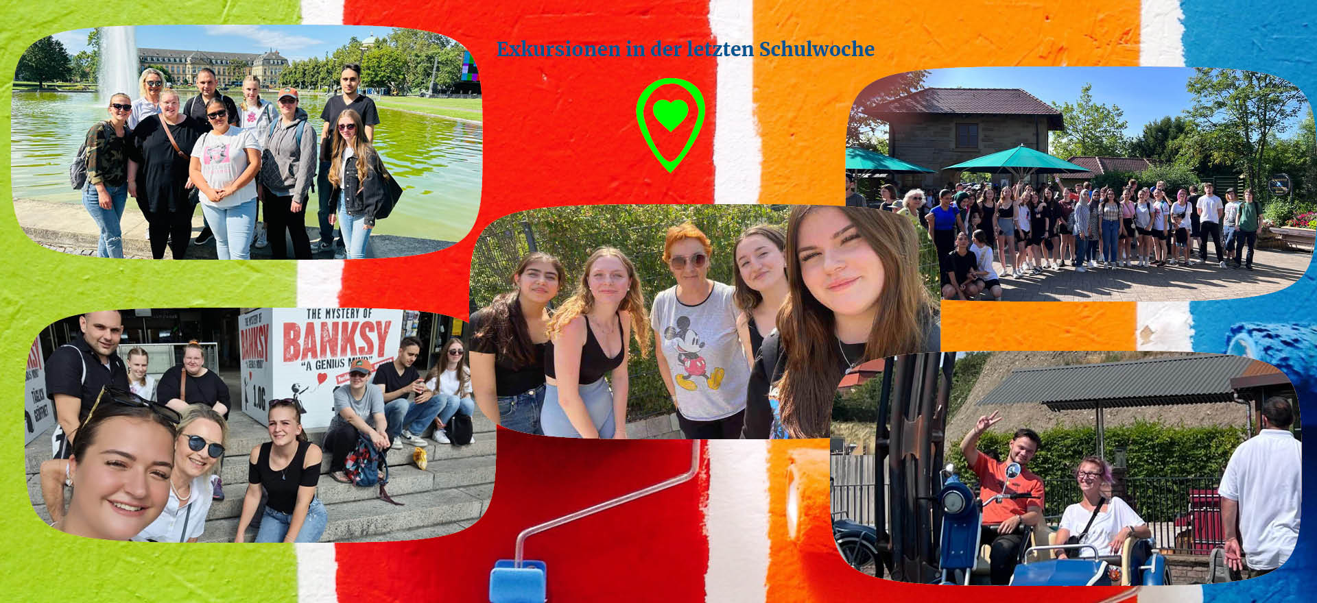 Bildercollage Exkursionen der letzten Schulwoche an der IB Heilbronn